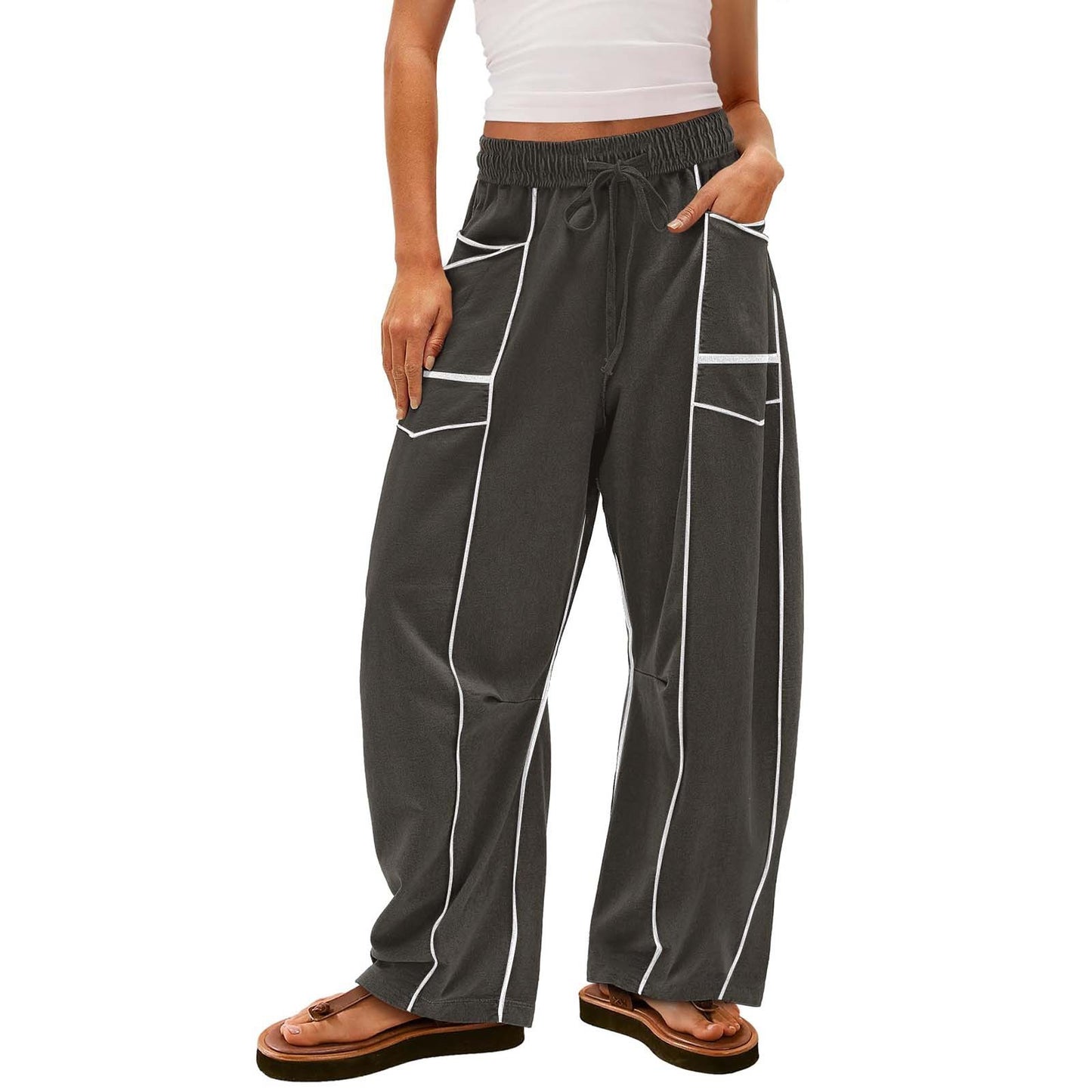 Lonovos Barrel Style Sweatpants with Pocket