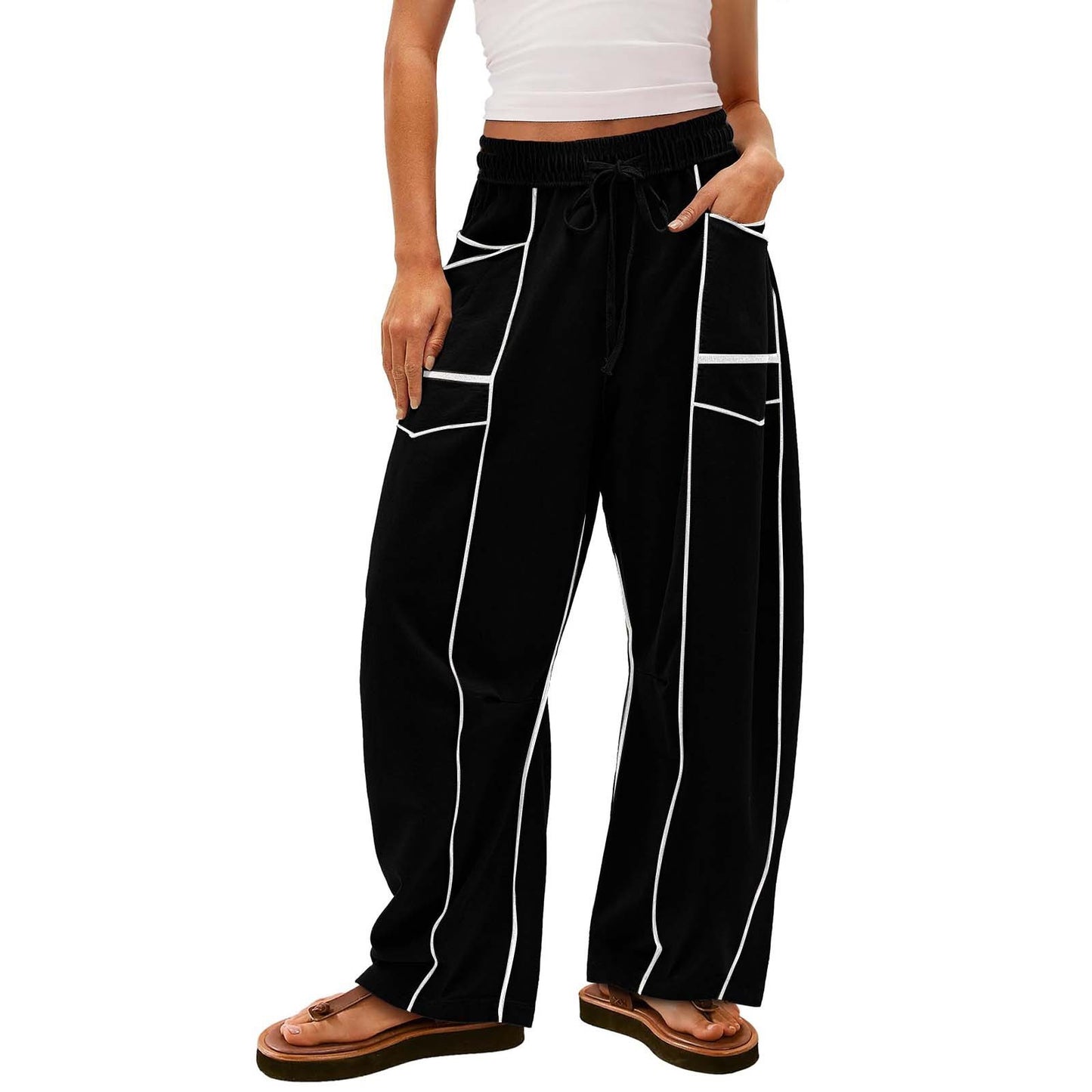 Lonovos Barrel Style Sweatpants with Pocket