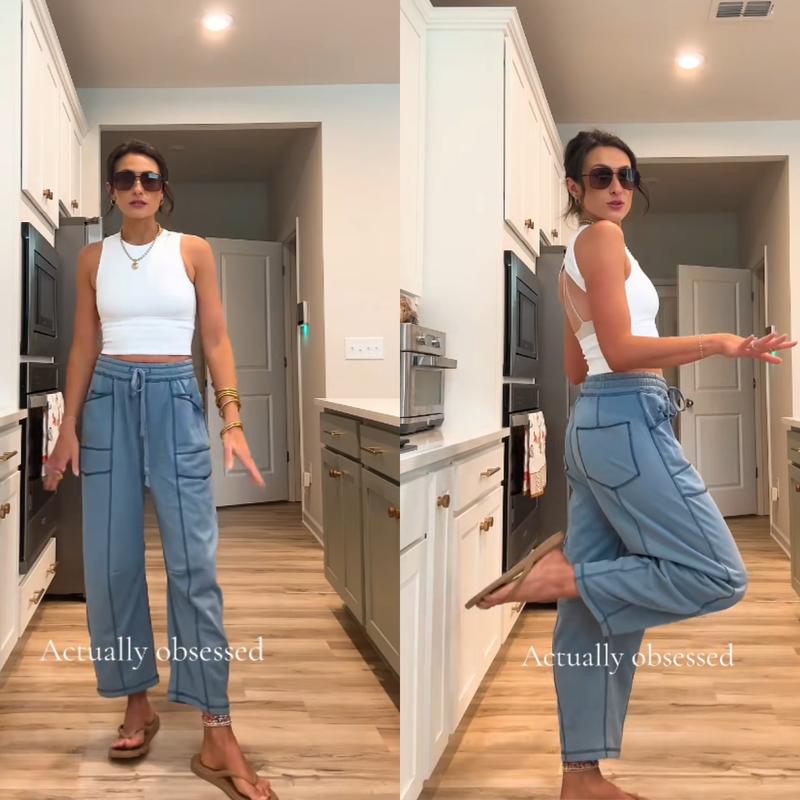 Lonovos Barrel Style Sweatpants with Pocket